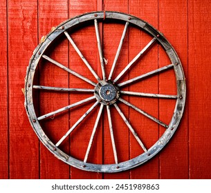 Red barn, horse shoes, wagon wheel - Powered by Shutterstock