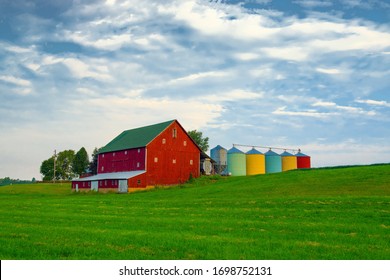Red Barn on a family farm-Miami County Indiana - Shutterstock ID 1698752131