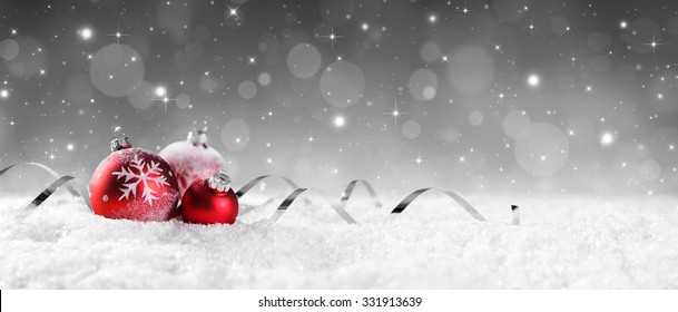 silver and red christmas background