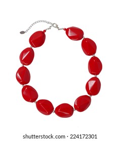 Red Beads Isolated On White