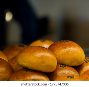 red bean bread close up