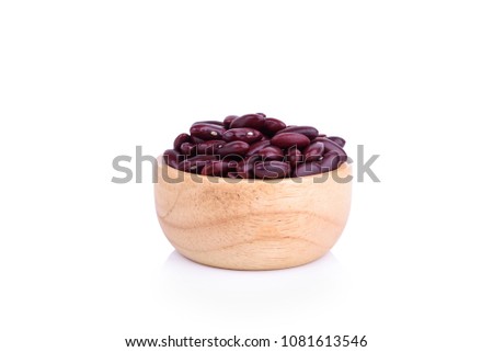Red bean in wood bowl isolated on white background. Stock foto © 