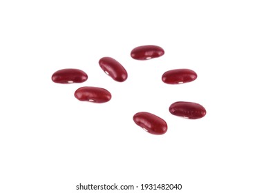 Red Beans Isolated On White Background.