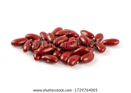 Red beans isolated on white background.
