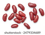 Red beans seeds isolated, bean isolate, white background