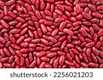 Red beans texture pattern background , top view , flat lay.