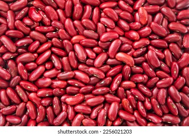 Red beans texture pattern background , top view , flat lay.