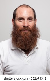 Red Beard Man Studio Portrait.