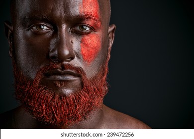 Red Beard Man Studio Portrait On Dark Background