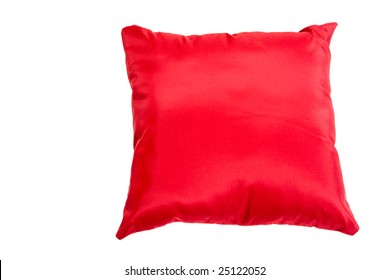 Red Beautiful Pillow Isolated On White