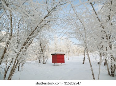 Red Beehive In A Winter.