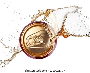 Red Beer Can Splash, Top View