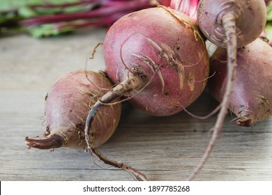 Red Beetroots On The Kichen Table