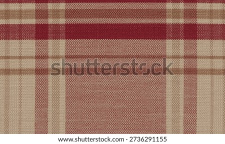 Red and Beige Checkered Fabric Texture Background