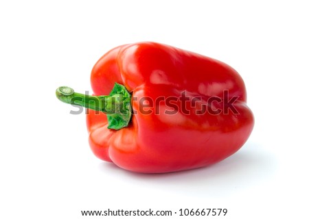 red bell pepper or capsicum isolated on white background