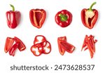 red bell pepper isolated on white background