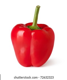 Red Bell Pepper Over White Background