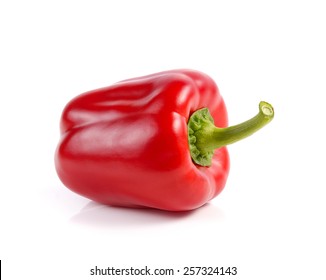 red bell pepper, paprika isolated on white background