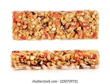 Red berries cereal bar isolated on white backbar - Powered by Shutterstock