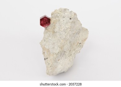 Red Beryl At White Background