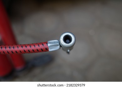 Red Bicycle Tire Air Pump