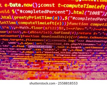Red binary code. Holy cross. Text without sense. Code background. Cloud computing. Coding programming source code screen. Source code. Holy bible. Motley mohair weaving, 18. Pink cover pet.