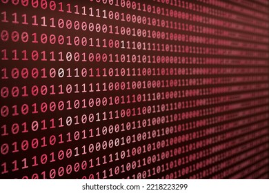 Red binary code texture in perspective with blur. Danger or system hacked concept. - Powered by Shutterstock - Get 15% off with code: PIKWIZARD15
