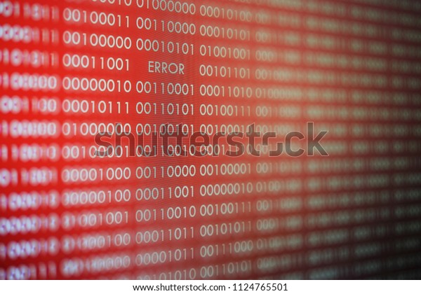 Red Binary Screen Background Computer Error Stockfoto Redigera Nu