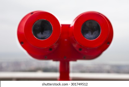 Red Binoculars For Viewing