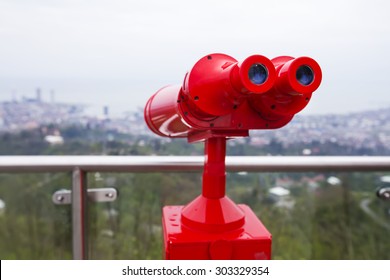 Red Binoculars For Viewing