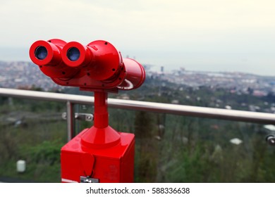 Red Binoculars For Viewing