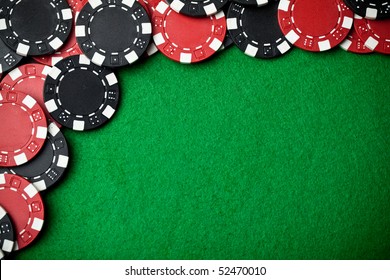 Red and black gambling chips