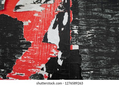 Red Black Old Decayed Ripped Rugged Ruff Poster Texture, Use As Art Craft Paper Layer