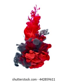 Red And Black Paint In Water