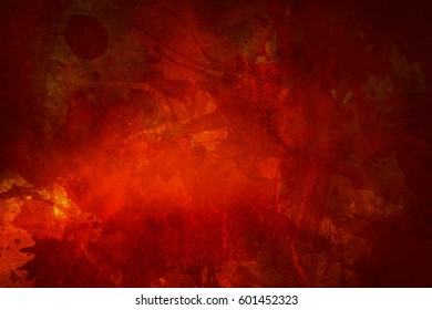 Red Bloody Grungy Background Or Texture With Splatters