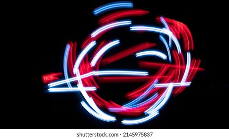 Red Blue Circular Light Streaks