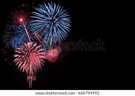 Red and Blue Firework