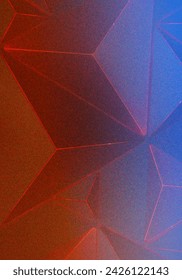 Red and blue low poly abstract geometric background