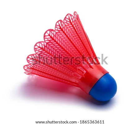 Red and Blue Plastic and Rubber Badminton Birdie.