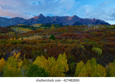 Red And Blue Rocky Mountain Sunrise Telluride Colorado