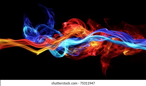 Red And Blue Smoke