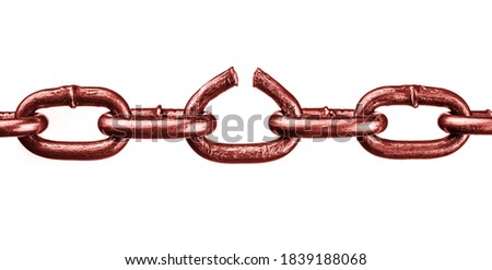 red boken chain isolated, freedon symbol