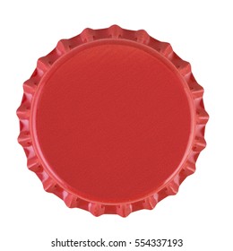 Red bottle cap isolated against white