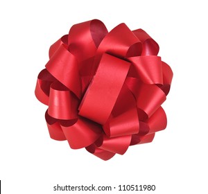 Red Bow Isolated On White Background