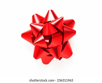 Red Bow Isolated On White