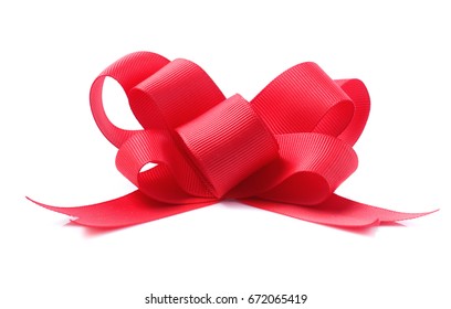 Red Bow Isolated On White