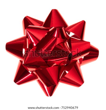 Red bow isolated on white background 