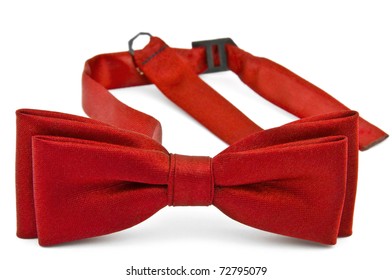 Red Bow Tie Isolated On White