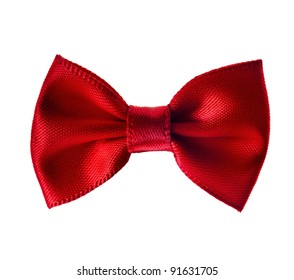 Red Bow Tie Isolated On White Background