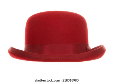 Red bowler hat studio cutout